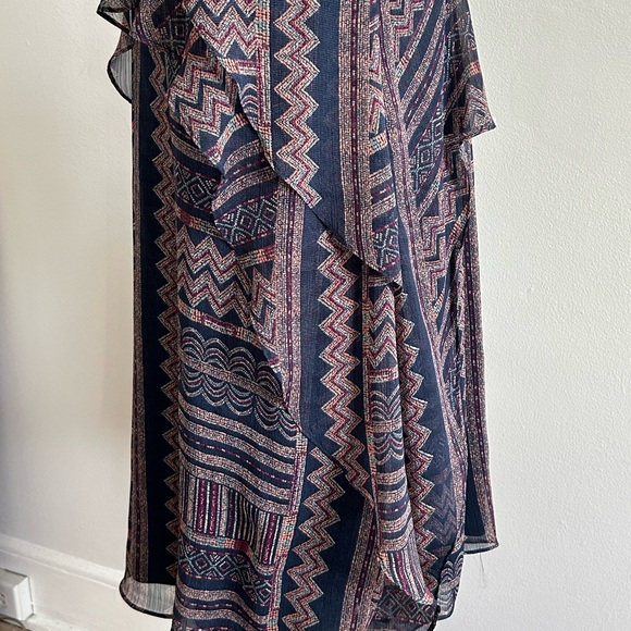 BCBG Maxazria boho southwest blue shift dress size small - Picture 6 of 8